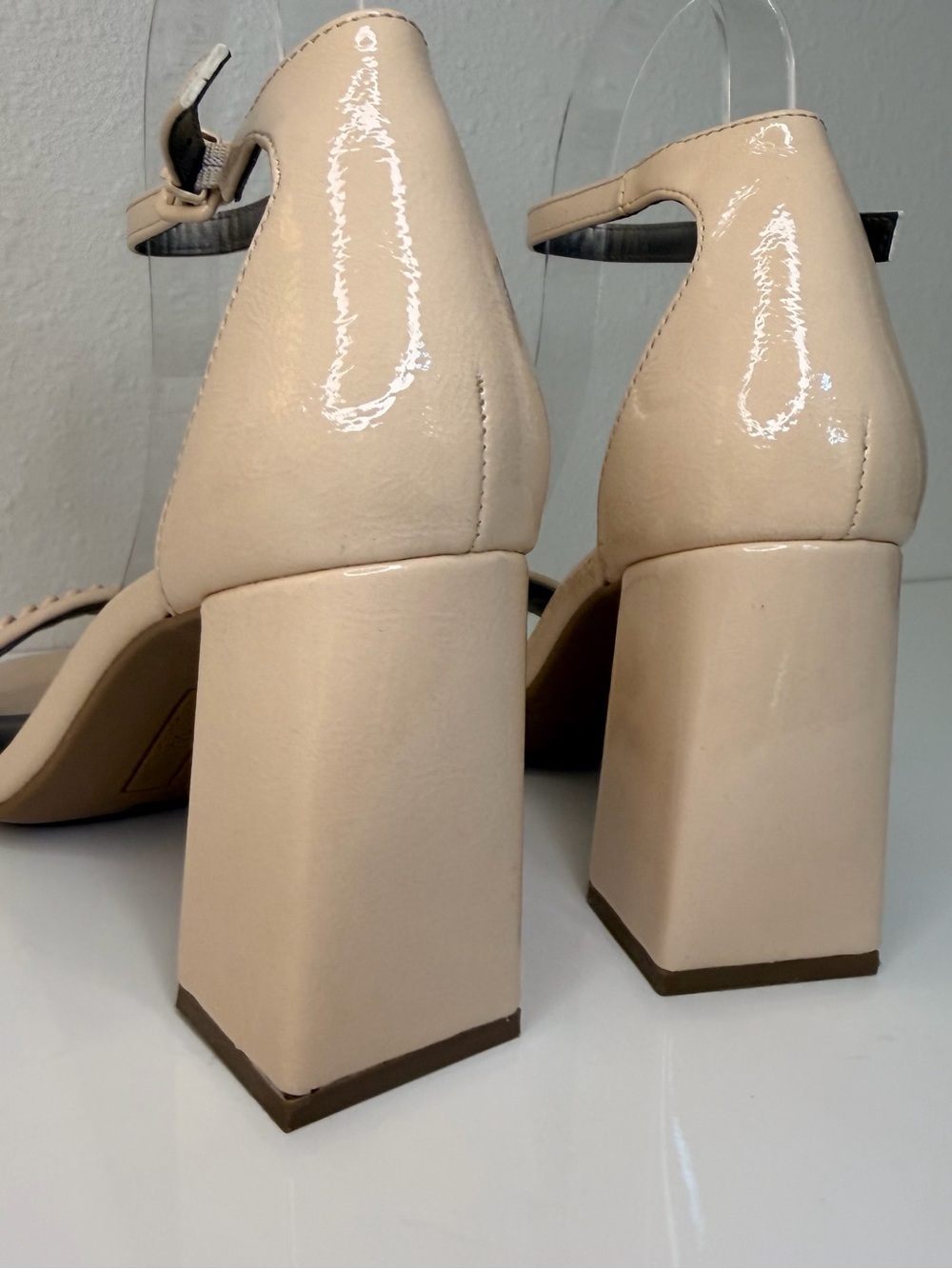 Worthington Nude Patent Block Heel Sandals - Picture 7 of 14